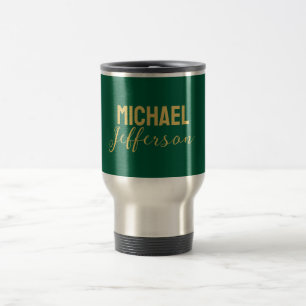 Guld grön färg elegant modern minimalistisk namn resemugg