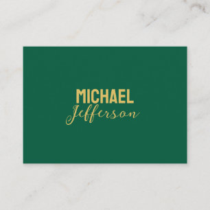 Guld grön färg elegant modern minimalistisk namn tilläggskort