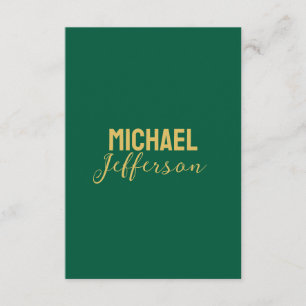 Guld grön färg elegant modern minimalistisk namn tilläggskort