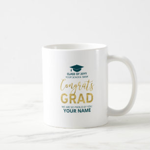 Guld & Grön Modern Examen Present Anpassad Kaffemugg