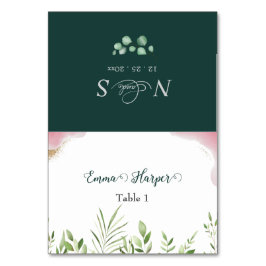 Guld Grönska Gästs Namn Bröllopsplats Kort