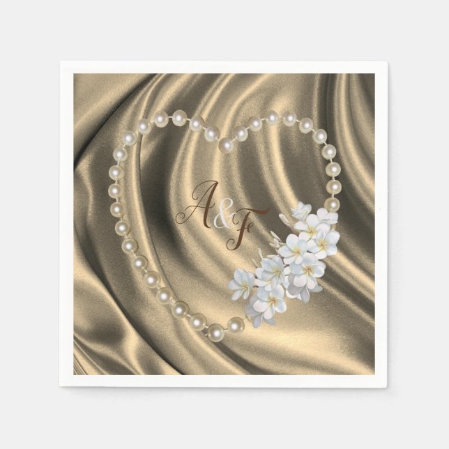 Guld,Grönt,Blått,Elfenbenskusten Silke och pärlblö Pappersservett (Framsidan)