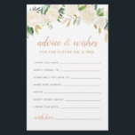Guld Grönt Blommigt Mr. och Mrs. Advice Önskemål<br><div class="desc">Bröllop möhippa Advice & Önskemål meddelande inför framtiden Och fru har en vattenfärgskonstruktion för elegant med färgat rosor, ranunkulus blommor och löv i neutralt vår och sommarskuggor med vitt, kräm, rosa, blommigt, guld ro och guld. Kortets baksida är mjuk med abstrakt borstad punkt mönster. Besök vår butik för att samordna...</div>