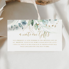 Guld Grönt Eucalyptus Bröllop Wishing Wishing-brun Tilläggskort