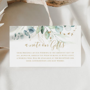 Guld Grönt Eucalyptus Bröllop Wishing Wishing-brun Tilläggskort