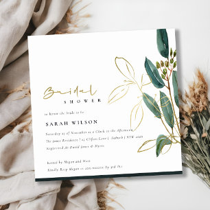 GULD GRÖNT EUCALYPTUS FOLIAGE MÖHIPPA INBJUDAN