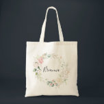 Guld Grönt Foliage Blommigt Bridesmaid Tygkasse<br><div class="desc">Den här blommigten i guld grönt är en gåva från perfekt bröllop för att presentera dina brudtärnor och maid of honor för en enkel bröllop. Utformningen har handritade botaniska blad av guld och grönt med rosa,   och vita blommor,  som inspirerar till naturskönheten.</div>