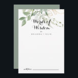 Guld Grönt Foliage Bröllop Ord i Wisdom Rådkort<br><div class="desc">Guld-gröntens löv bröllop ord av visdomskort är perfekt för ett rustiskt bröllop. Den här konstnärliga utformningen har hand om vattenfärgen guld och gröntens bladverk och inspirerar till naturskönhet. De här korten är perfekter för bröllop, möhippa, babydusch, studentfest och mycket mer. Anpassa korten med namn från bruden och brudgummen, blivande föräldrar...</div>