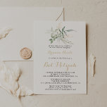 Guld Grönt Foliage Calligraphy Bat mitzvah<br><div class="desc">Denna bat mitzvah inbjudan till guld grönt-folktrografi är perfekt för en rustisk bat mitzvah. Den här konstnärliga utformningen har hand om vattenfärgen guld och gröntens bladverk och inspirerar till naturskönhet.</div>