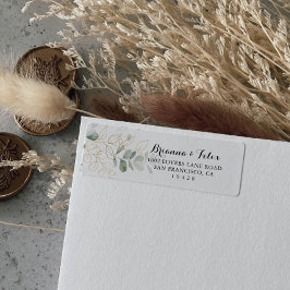 Guld Grönt Foliage Return-adressetikett Returadress Etikett