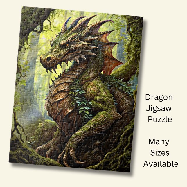 Guld Grönt Forest Dragon Pussel (Skapare uppladdad)