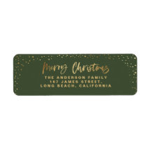 Guld grönt God jul stjärnor