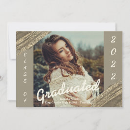 Guld Grönt Graduated Photo Studenten annons Inbjudningar