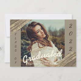 Guld Grönt Graduated Photo Studenten annons Inbjudningar