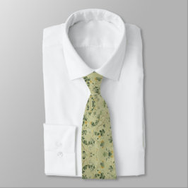 Guld Grönt Klöver Shamrock Botanical | Neck Tie Slips
