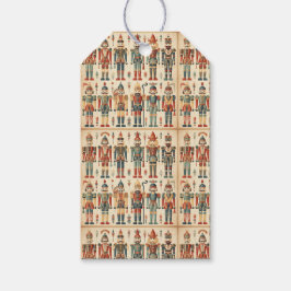 Guld & Grönt Nutcracker Collage Presentetikett