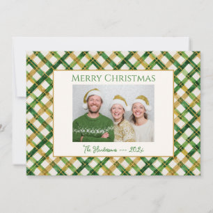 Guld Grönt Pput Photo jul Card Julkort