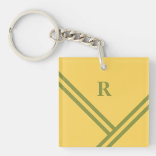 Guld Grönt Rand Trending Färg Monogram