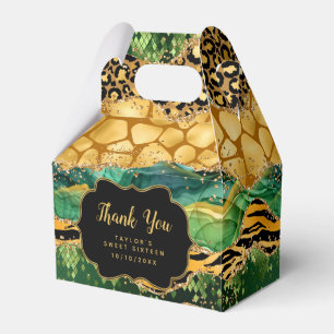 Guld Grönt Safari Agate Sweet sixteen Tack Presentaskar