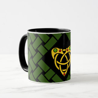 Guld-/grönt-/svartmusikband/väv, Celtic Mugg