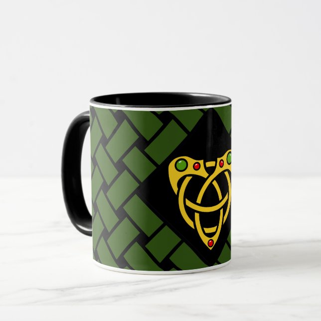 Guld-/grönt-/svartmusikband/väv, Celtic Mugg (Framsida vänster)