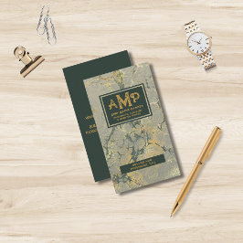 Guld&Grönt textur 3 Brev monogram Visitkort