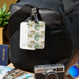 Guld Grönt White Tropical Löv Bagagebricka