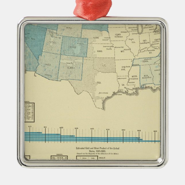 Guld gruvregioner julgransprydnad metall (Framsidan)