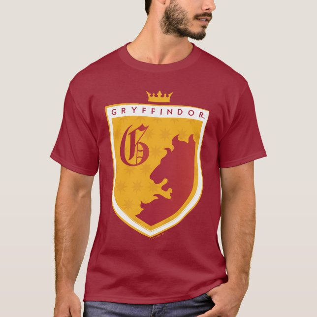 Guld GRYFFINDOR™ Crowed Vapensköld T Shirt (Framsida)