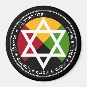 Guld- gryningjordPentacle på svart Magnet