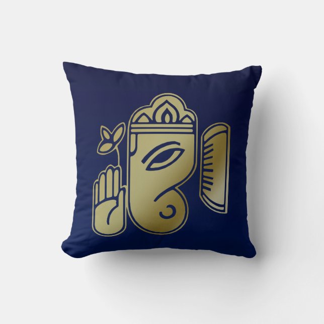 Guld guddess Ganesha - Square Pillow Kudde (Framsida)