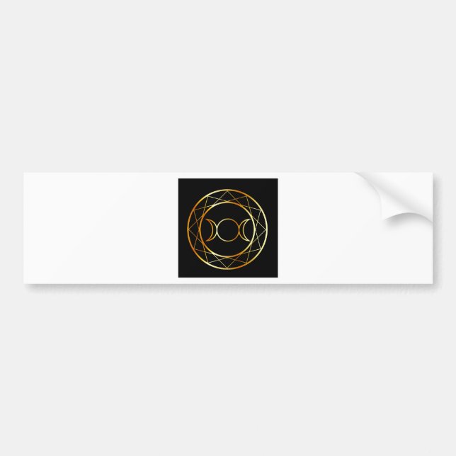 Guld- gudinna för Wiccan symboltrippel Bildekal (Framsidan)