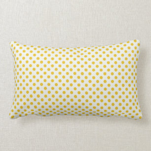 Guld- gul polka dots lumbarkudde