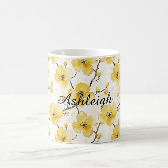 Guld Gula blommor Kaffemugg (Center)