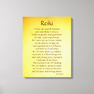 Guld gula Reiki som läker anslutningsdikt Canvastryck