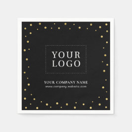 Guld & Guld Confetti Business Promotive Logotyp Pappersservett