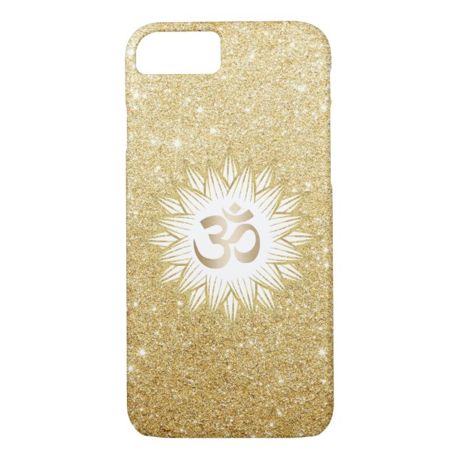 Guld- guld- glitter för lotusblomma- & Case-Mate iPhone skal (Baksida)