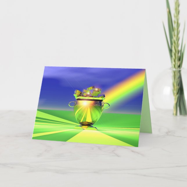 Guld Guldgryte St. Patricks dag Kort (Framsida)