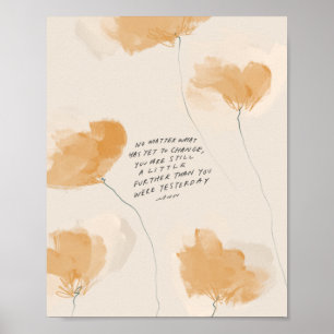 Guld Gult Blommigt med inspirationsoffert Poster