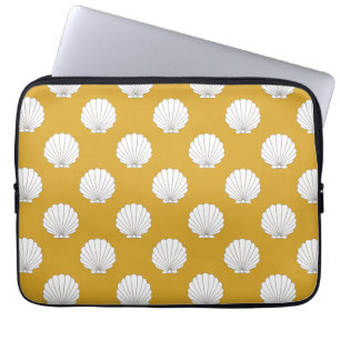 Guld- gult Clamshellssnäckskalmönster Laptop Sleeve