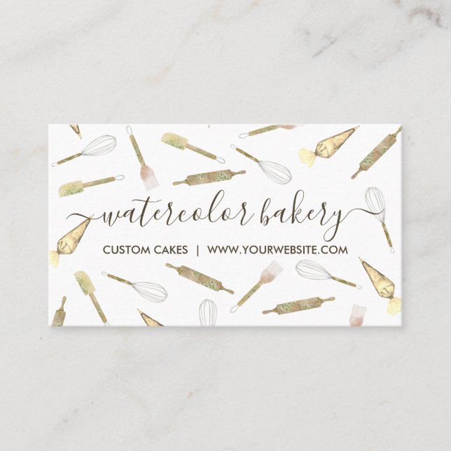 Guld Gult HomeBakery-bakarkivets Chef Visitkort (Framsida)