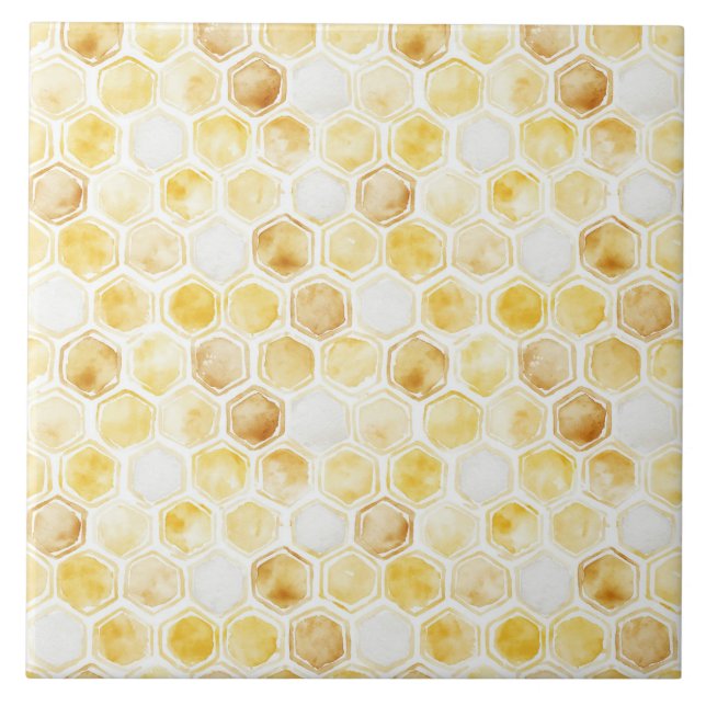 Guld Gult Honeycomb Kakelplatta (Framsidan)