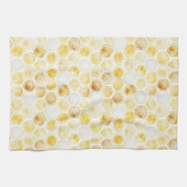 Guld Gult Honeycomb Kökshandduk