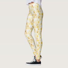 Guld Gult Honeycomb Leggings