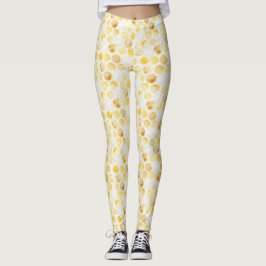Guld Gult Honeycomb Leggings