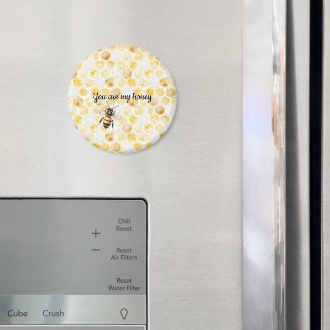 Guld Gult Honeycomb Magnet (In Situ (Fridge))