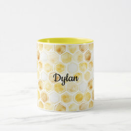 Guld Gult Honeycomb Mugg