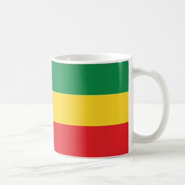 Guld- (gult) och röd färgflagga för grönt, kaffemugg (Höger)