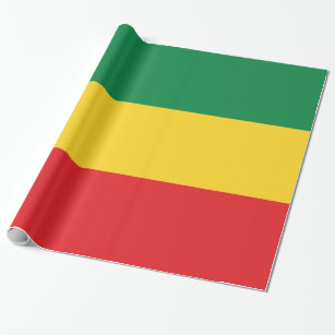 Guld- (gult) och röd färgflagga för grönt, presentpapper