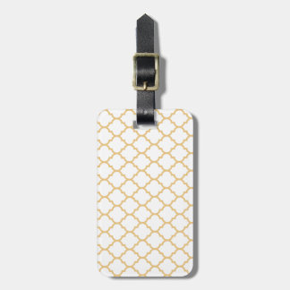 Guld-Gult och vit Quatrefoil Bagagebricka